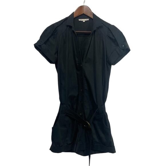 Maje Pants - Maje Black Button Up Front Utility Romper with Belt Size 1 US S